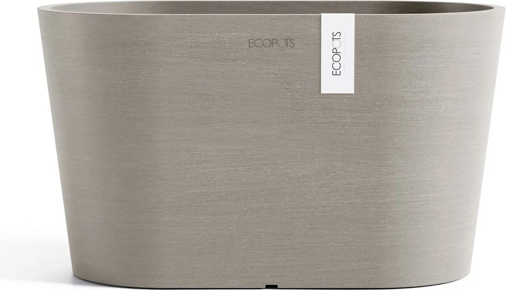 Ecopots bloempot Tokyo 30 met waterreservoir - Ovaal - Taupe - 30 x 17 x H17 cm