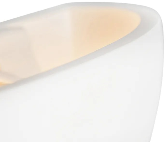 Moderne wandlamp wit gips halfrond - Britt