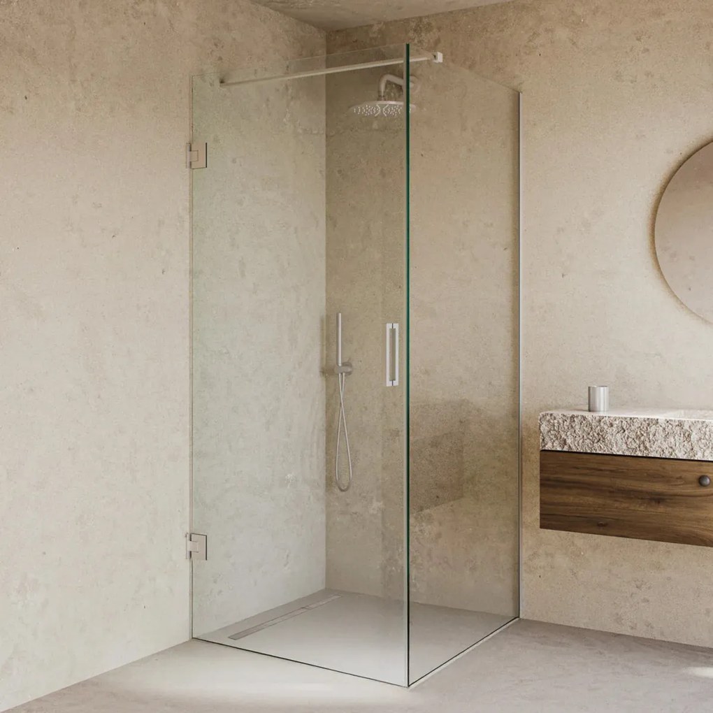 Saniclear Modern douchecabine 90x90 met 90cm deur anti-kalk RVS