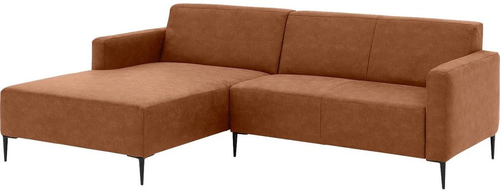 Goossens  Key West cognac, micro leer, 2-zits, modern design