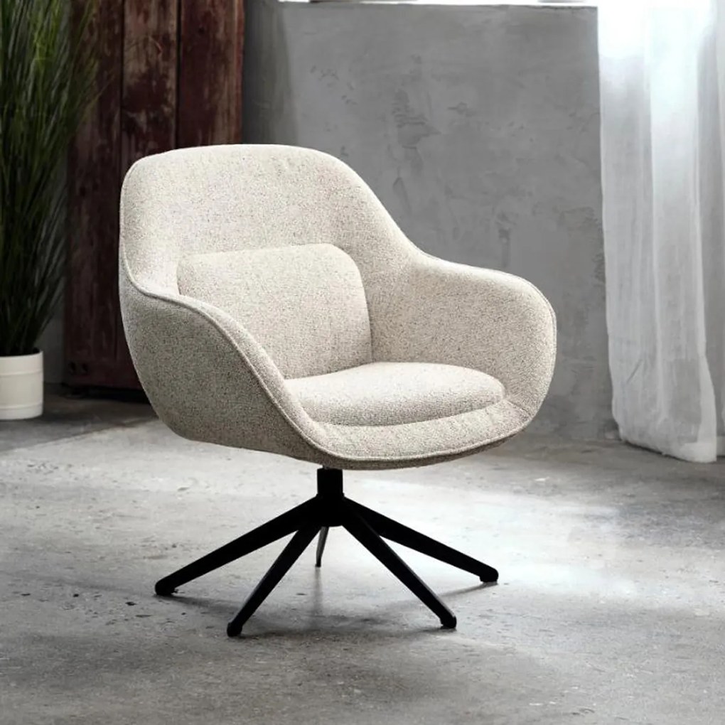 Draaibare Fauteuil Beige Stof