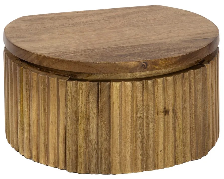 Zwevend Nachtkastje Rond Hout - 30x26x15cm.