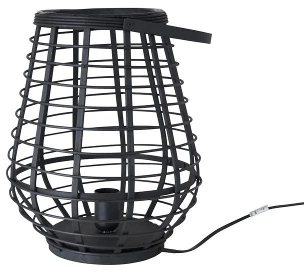 Tafellamp bamboe - zwart - Ø28,5x37 cm