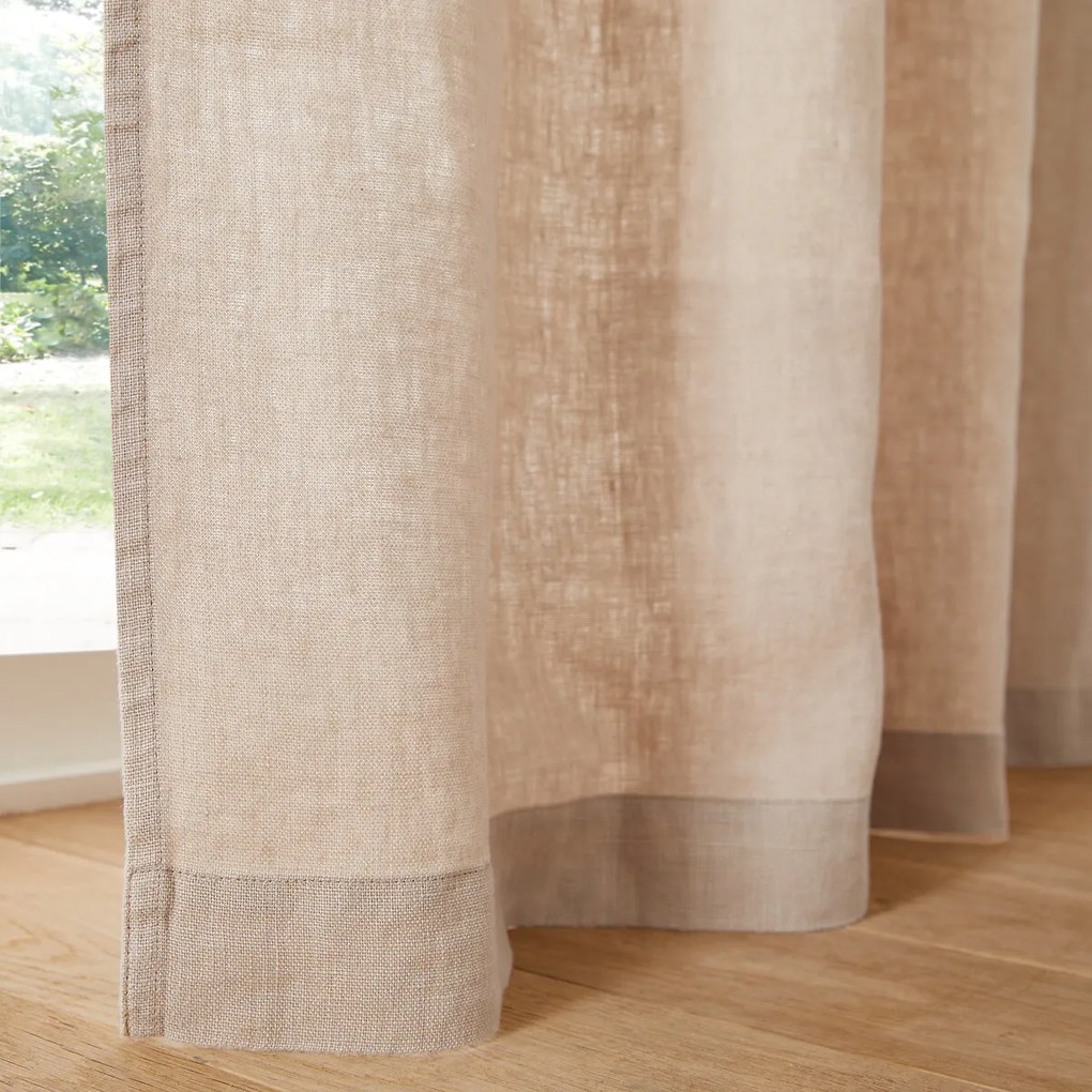Linnen schermgordijn, met aangerimpelde bies en wave, ELBA