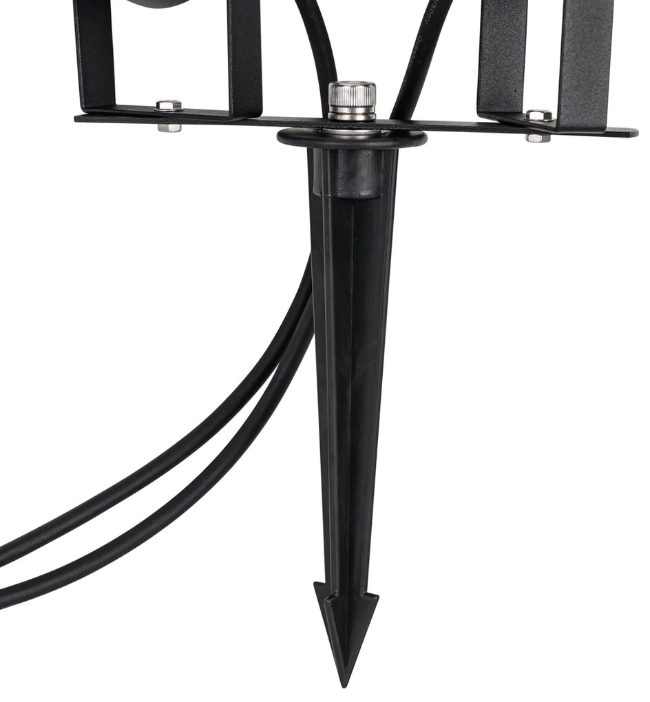 Moderne prikspot zwart incl. snoer en stekker 150cm 2-lichts IP65 - Basic