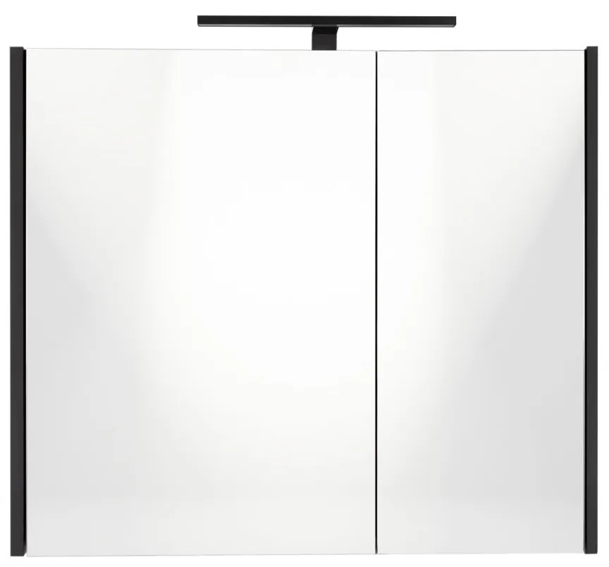 Best Design Happy spiegelkast met verlichting 60x60cm zwart mat