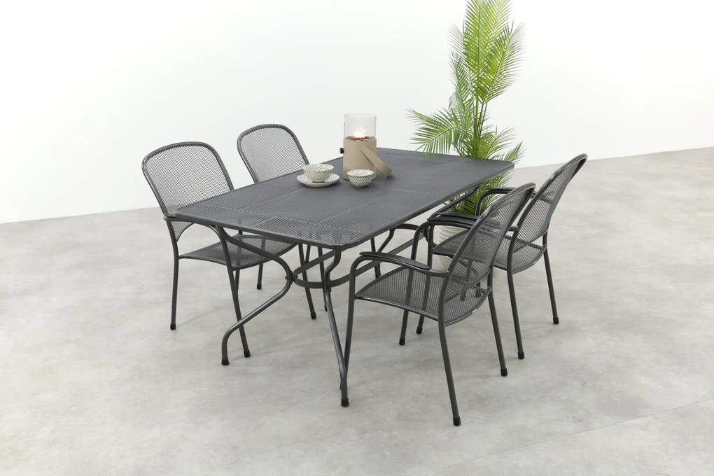 Royal Garden Carlo stapelbare tuinset strekmetaal 160x90 cm.