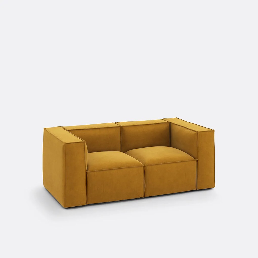 Modulaire bank, 2-zit, in gestructureerd fluweel, Seven
