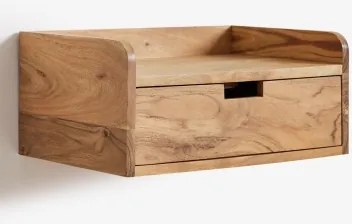 Pack Van 2 Zwevende Nachtkastjes 45x30 Cm Van Acaciahout Narbona Rustiek Acaciabruin - Sklum