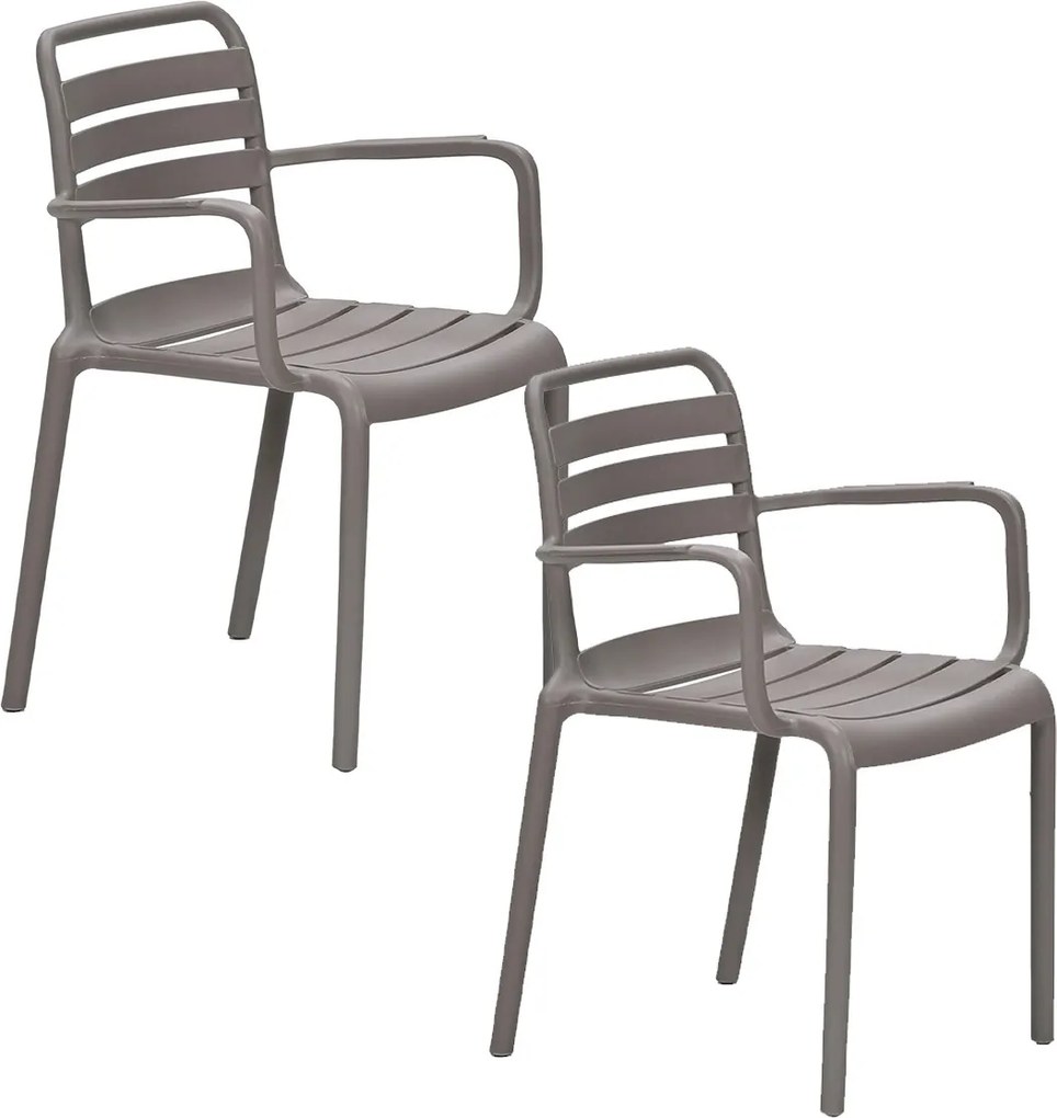 Garden Impressions Moos tuinstoel taupe - 2 stuks
