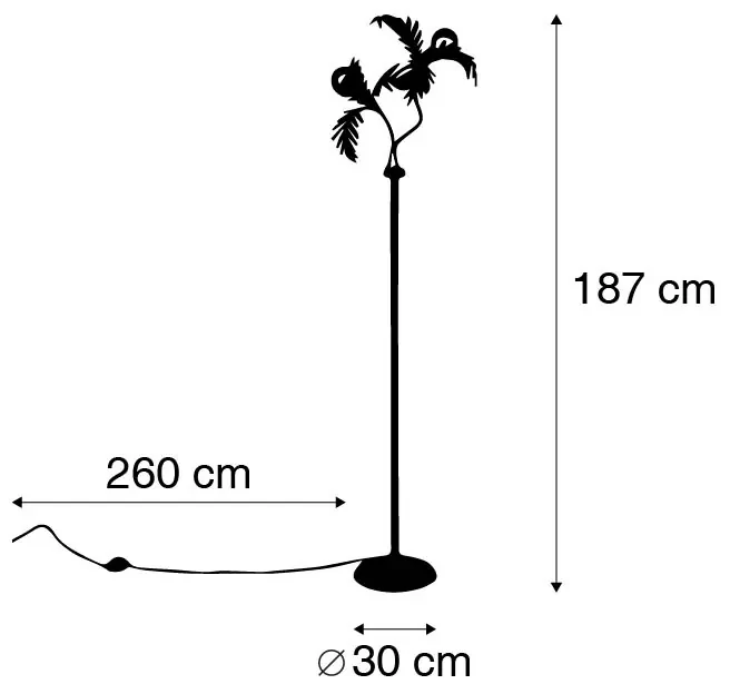 Smart vloerlamp goud 187 cm incl. 2 Wifi G95 - Botanica Landelijk E27 Binnenverlichting Lamp