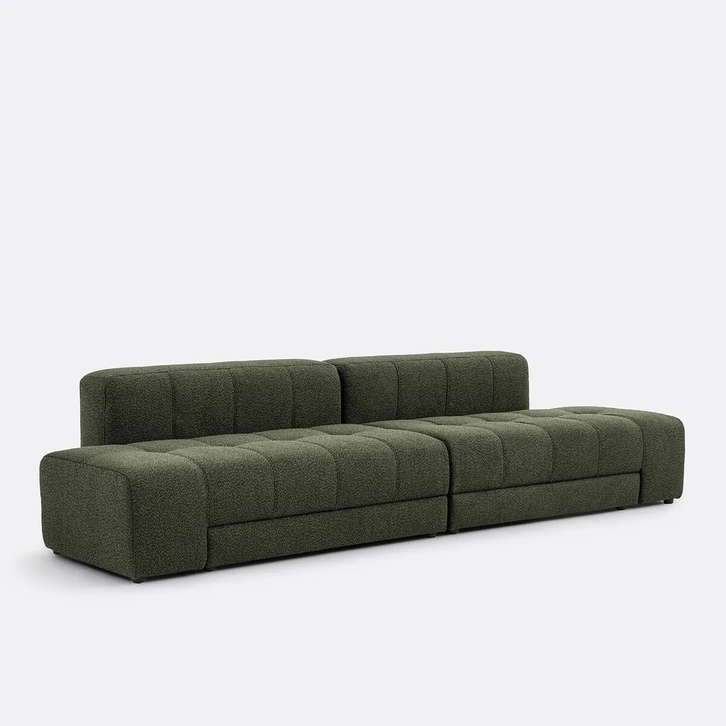 Rechte sofa, 5 zits, 4 in 1, in fijne bouclé stof, FANO