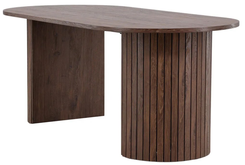 Jörn Ovale Eettafel - Oakly - 200x90 cm - Eikenhout Bruin Fineer - Jorn