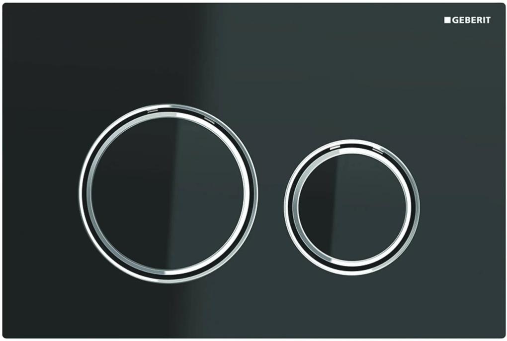 Sigma 21 drukplaat 2-knops glas zwart/chroom/glas zwart