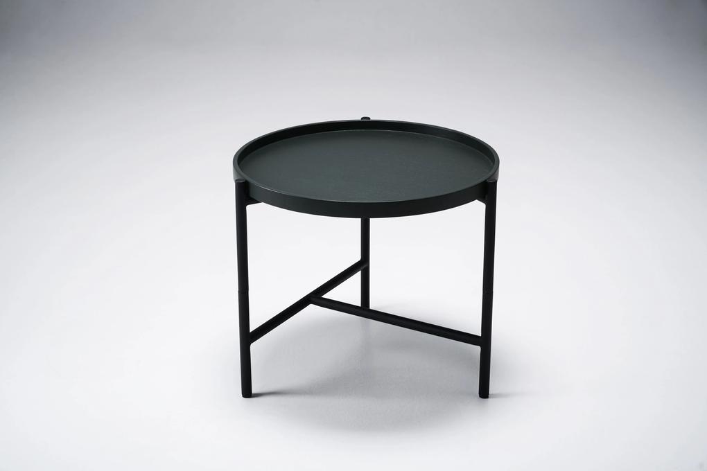 WON | Salontafel Cross diameter 50 cm x hoogte 43 cm groen gebeitst salontafels eikenhout, staal tafels meubels | NADUVI outlet