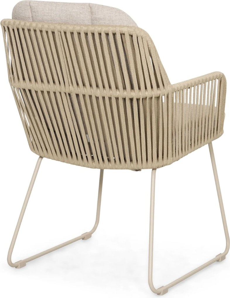 Tuinset Ronde Tuintafel 6 personen 150 cm Rope Taupe  Domani Furniture Trivento/Arancia