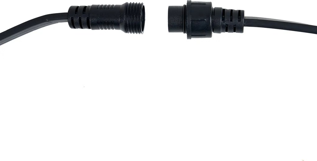 Lichtsnoer zwart koppelbaar met stekker 6m incl. E27 multicolor 10-lichts IP64 - Lubber