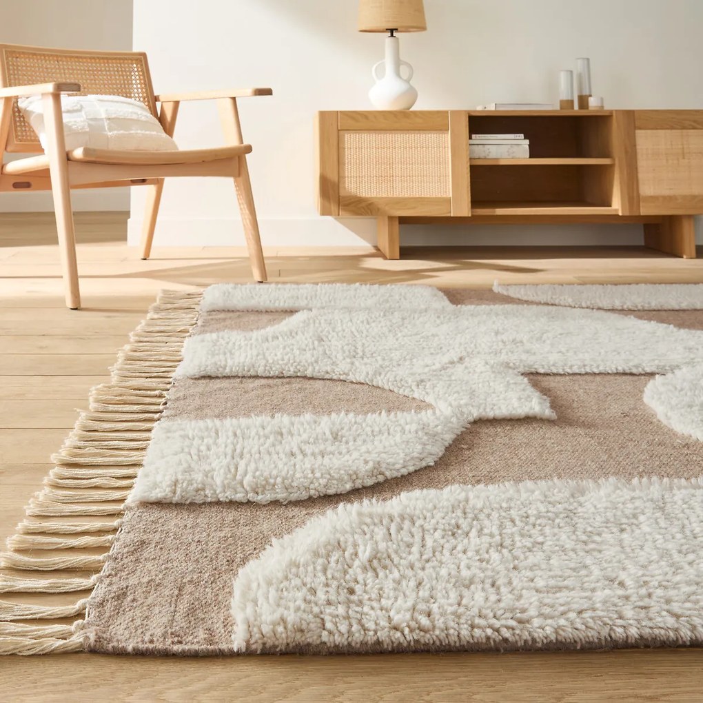 Tweekleurig vloerkleed in wol en katoen, Douma