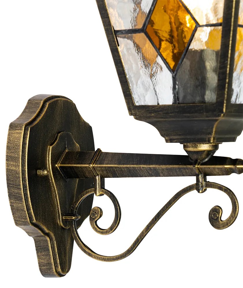 Vintage buiten wandlantaarn brons - Antigua Up Klassiek / Antiek E27 IP44 Buitenverlichting vierkant