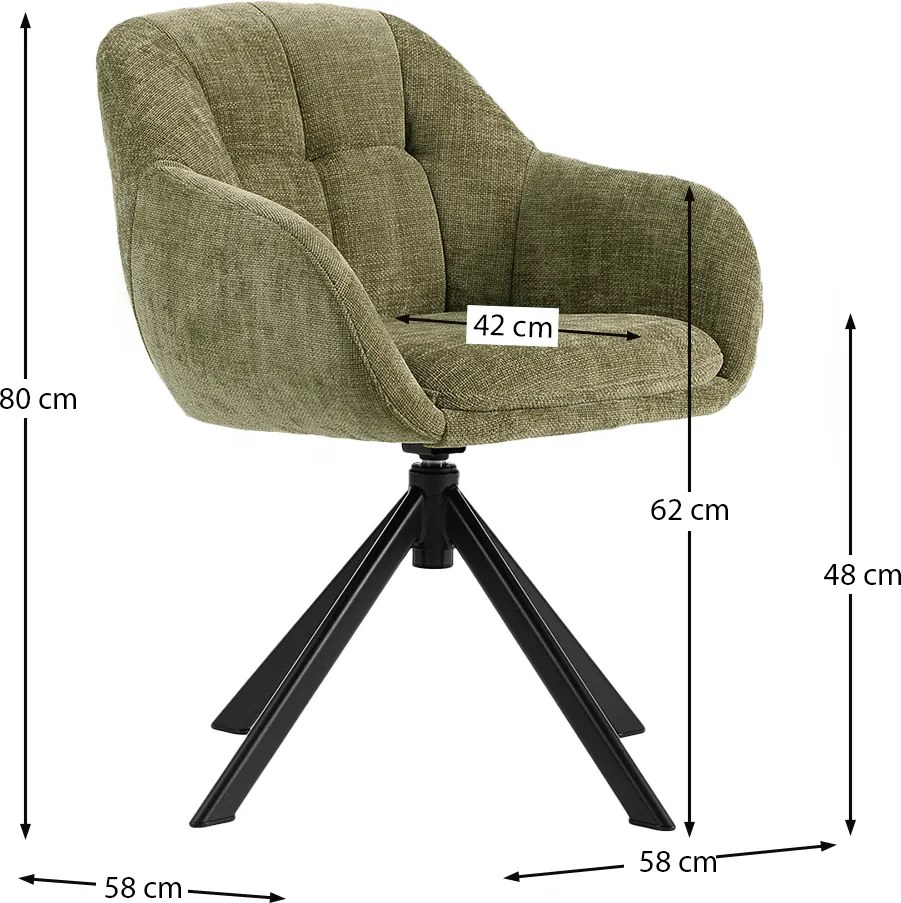 Draaibare Eetkamerstoel Groen