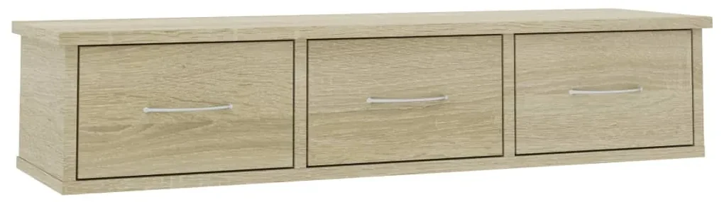 vidaXL Wandschap met lades 88x26x18,5 cm spaanplaat sonoma eikenkleurig