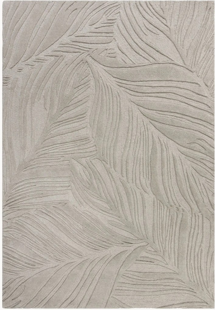 Handgetuft hoog-laag wollen vloerkleed Lino Leaf