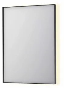 INK SP32 spiegel - 60x4x80cm rechthoek in stalen kader incl indir LED - verwarming - color changing - dimbaar en schakelaar - geborsteld metal black 8410025