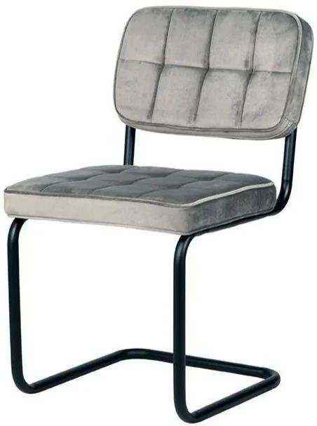 Trend Living | Eetkamerstoel Vince breedte 49 cm x hoogte 83 cm x diepte 57 cm grijs eetkamerstoelen fluweel stoelen & fauteuils | NADUVI outlet