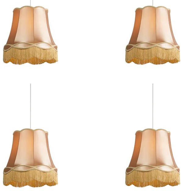 Set van 4 retro hanglampen goud 45 cm - Granny