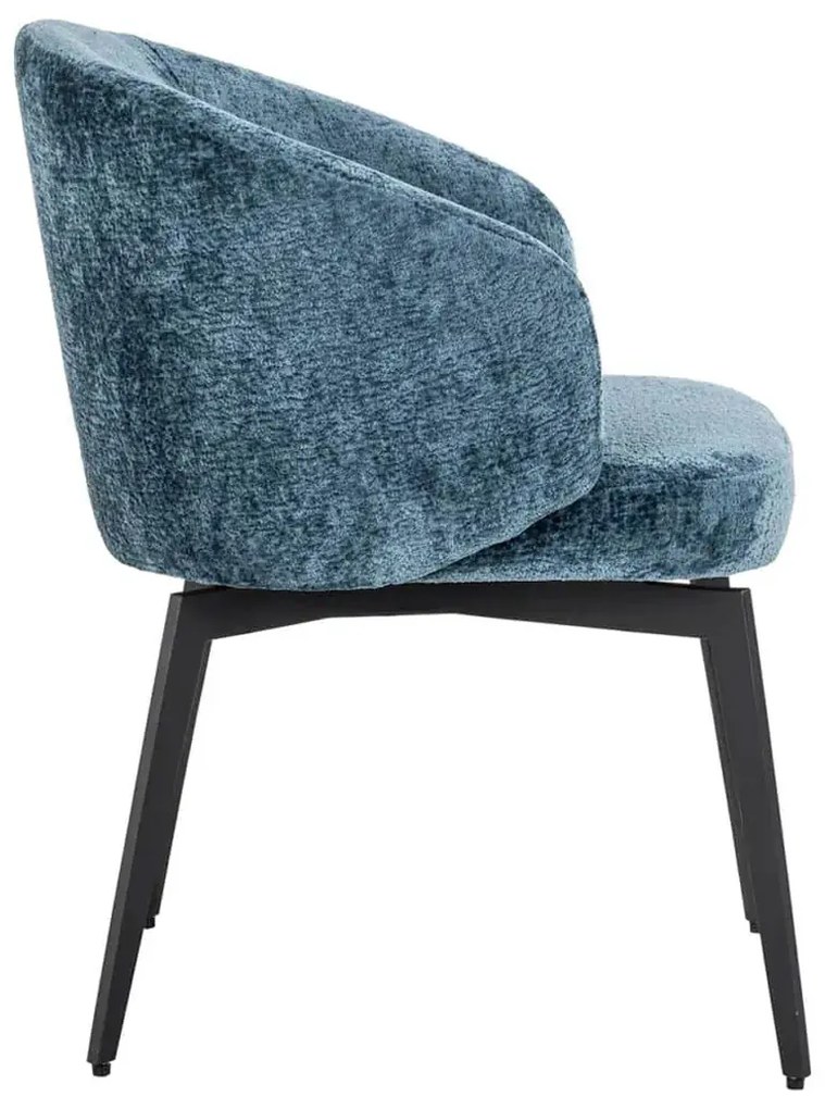 Richmond Interiors Amphara Eetkamerstoel Hotel Chique Stijl Blauw Chenille