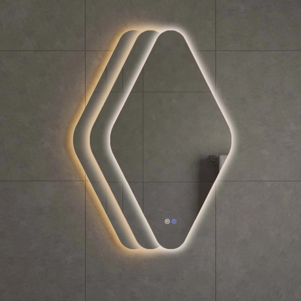Best Design Wieber LED spiegel ruitvorm met spiegelverwarming 100x50cm