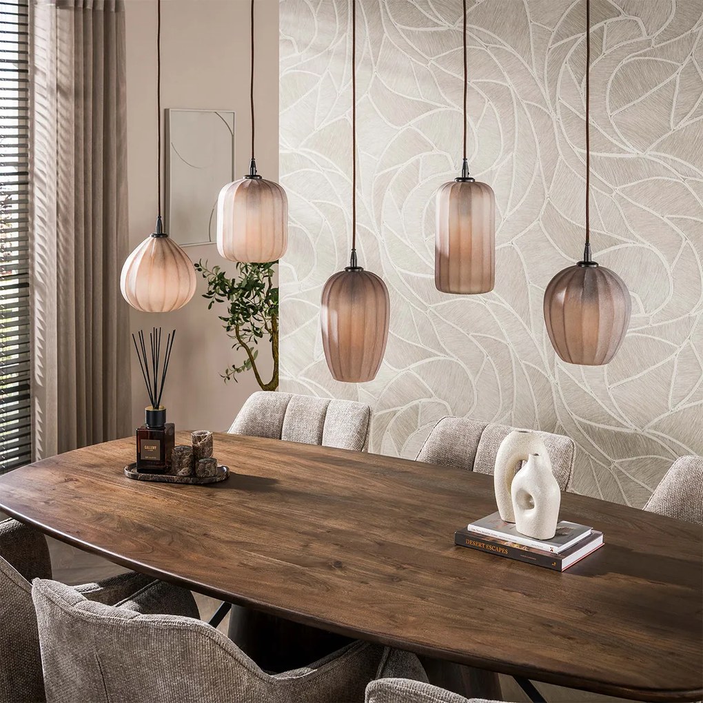 Hanglamp Met Bruin Frosted Glas Klein