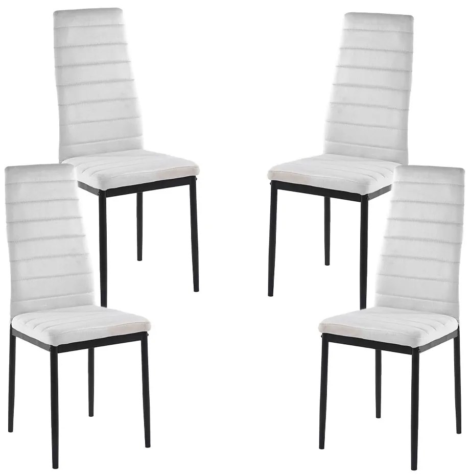Set 4 Lauter Fluwelen Stoelen