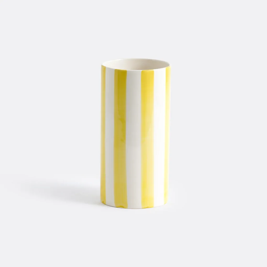Jaoma Gestreepte vaas van keramiek, H25 cm, Jaoma | BIANO