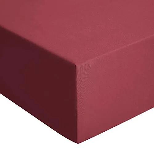 Jersey hoeslaken, rood - 100 x 200 cm