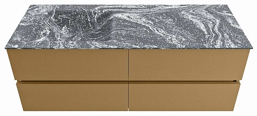 Mondiaz Vica DLux badmeubel 130cm oro 4 lades met wastafel lava links zonder kraangat