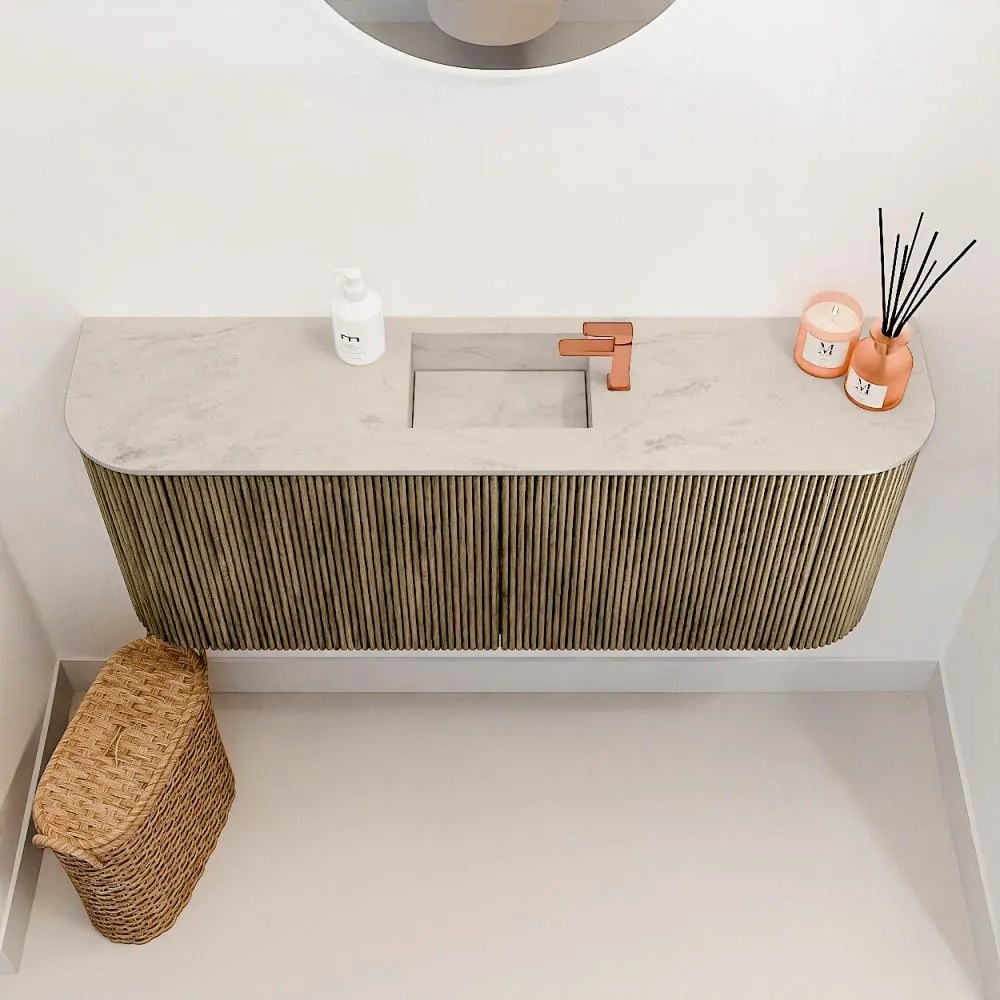 Mondiaz Joya DLux 105cm toiletmeubel ronding links/rechts dusk met wastafel faye midden 1 kraangat opalo