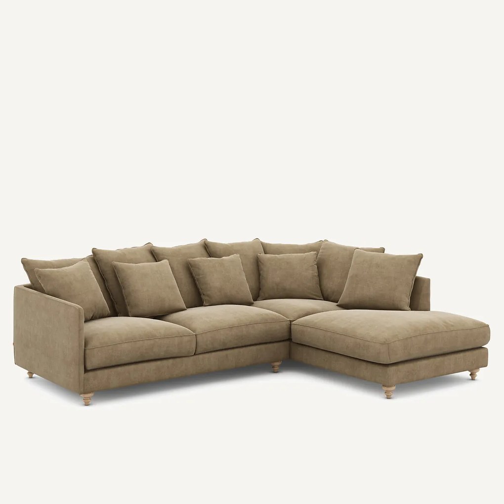 Omvormbare hoekbank in stonewashed fluweel, Lazare