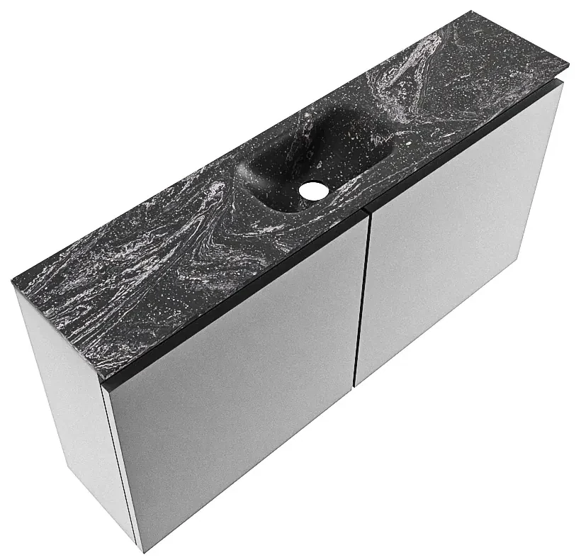 Mondiaz Ture DLux toiletmeubel 100cm plata met wastafel lava midden met kraangat