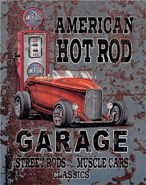 Metalen bord LEGENDS - american hot rod