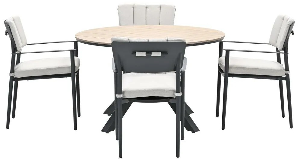 Garden Impressions Dane tuinset 5-delig - Tulli tuintafel Ø122 cm
