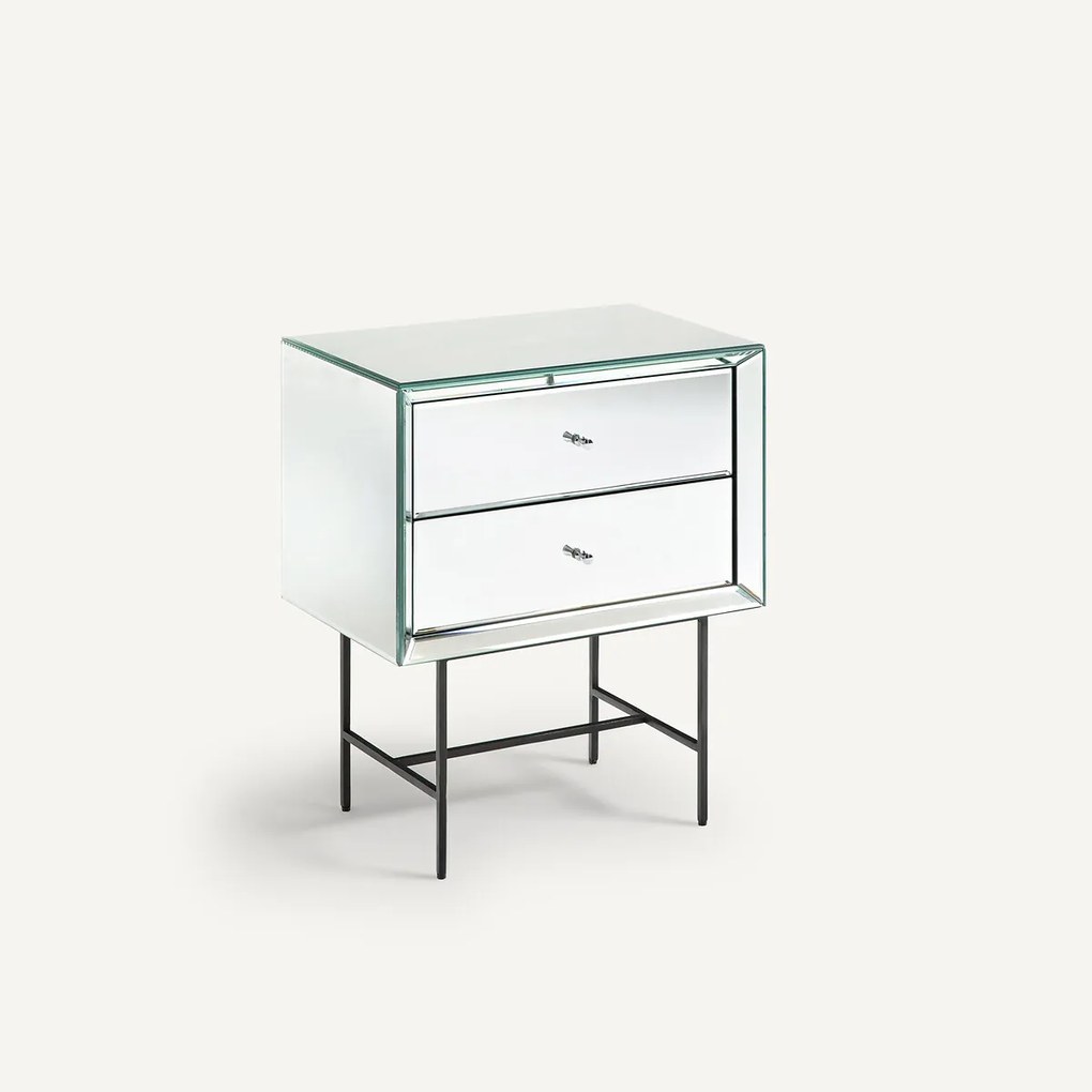 Nachtkastje in MDF en spiegel, Khonsou