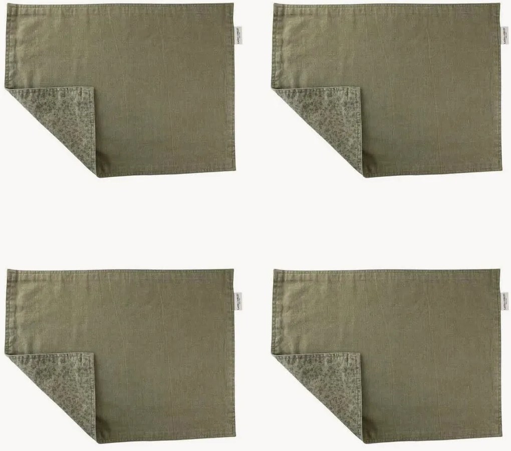 Dubbelzijdige placemats Wild Clematis, 6-delig