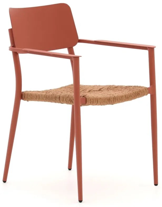 Dining tuinstoel | Bellagio  Cino | Wicker (vlechtwerk) | Rood - Roze | Stapelbaar | Kees Smit Tuinmeubelen