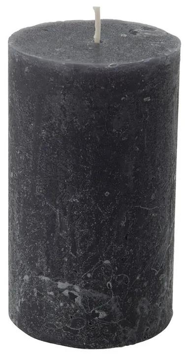 Kaars rustiek - donkergrijs - 7x12 cm