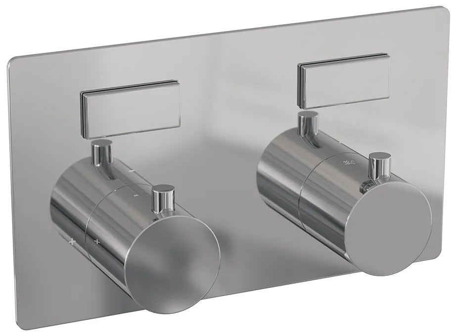 Brauer Chrome Edition 2-weg inbouwthermostaat met drukknoppen chroom