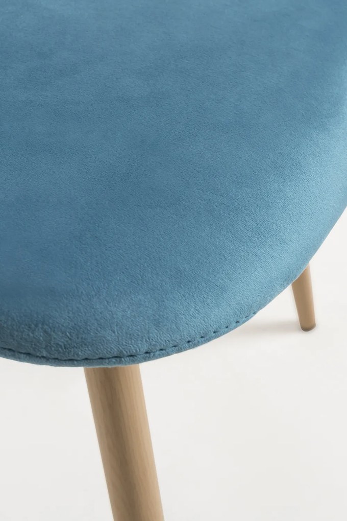Set van 4 Teok Fluwelen Stoelen