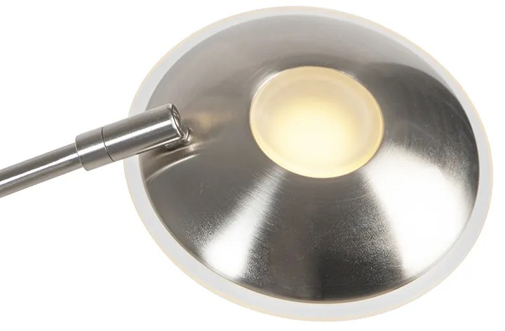 Moderne vloerlamp met dimmer staal incl. LED met leesarm - Ibiza Binnenverlichting Lamp