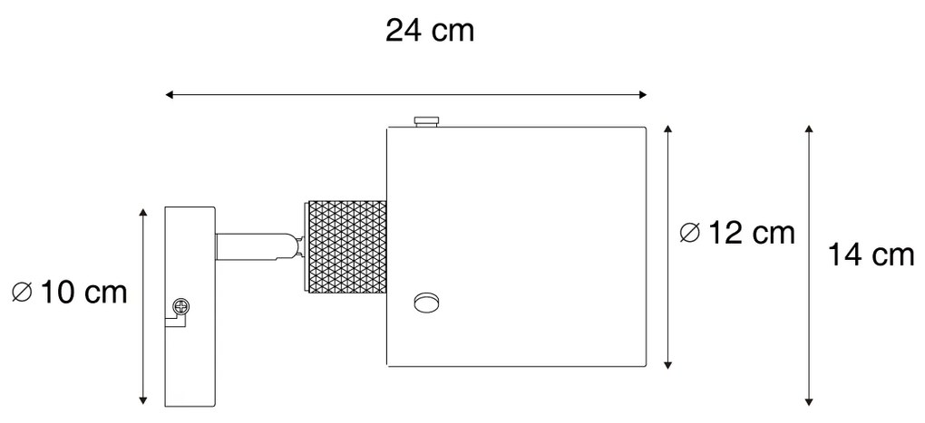 Design wandspot brons met helder glas - Domo