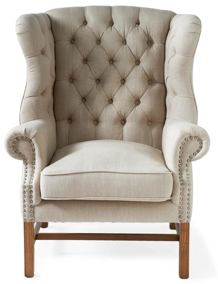 Rivièra Maison - Franklin Park Wing Chair, linen, flax - Kleur: beige